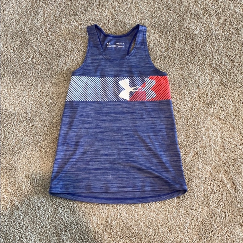 blue girl’s under armor tank top